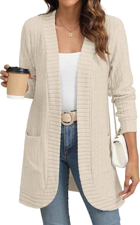 YSYOKOW Cardigan Sweaters for Women, Long Sleeve Open Front