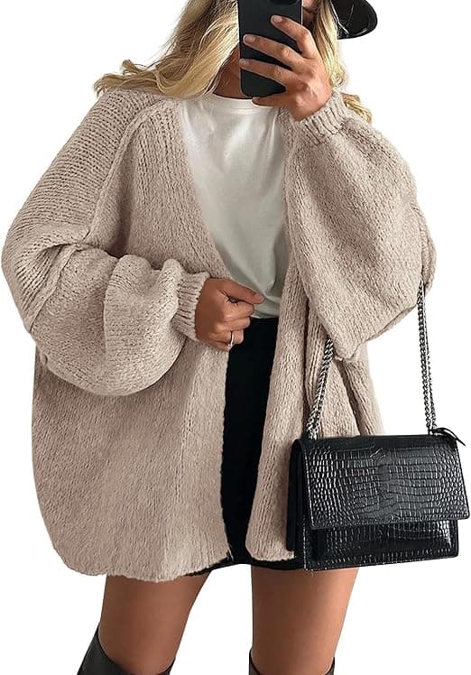 PRETTYGARDEN Womens Open Front Oversized Cardigan Sweaters